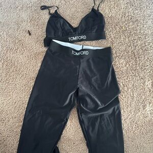 Tom Ford Women's Black Track Pants & Bralette Set